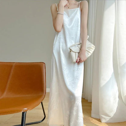 Simple Robe en Satin Longue