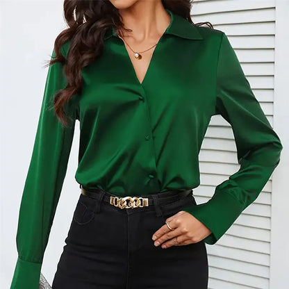 Chemise Verte en Satin