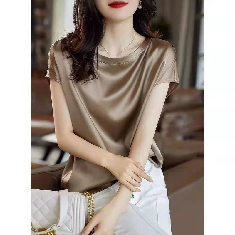 Blouse Satin Manche Courte