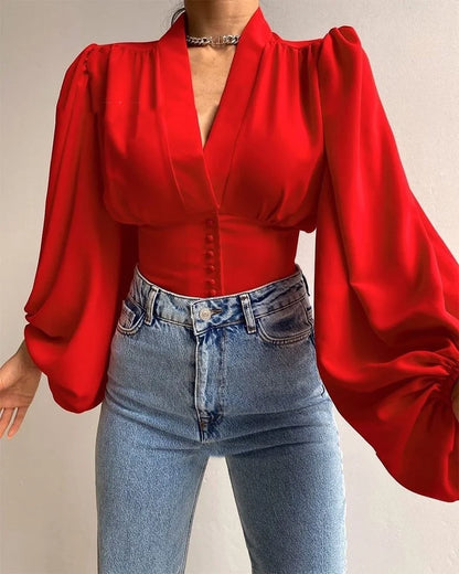 Chemise en Satin Rouge