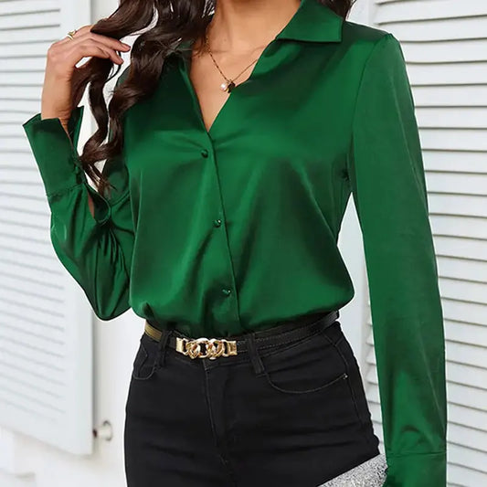 Chemise Verte en Satin