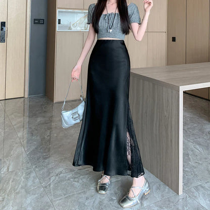 Jupe Satin et Dentelle