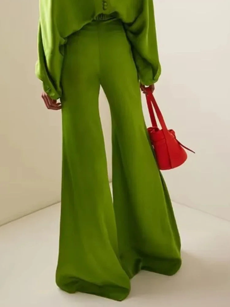 Pantalon Satin Vert