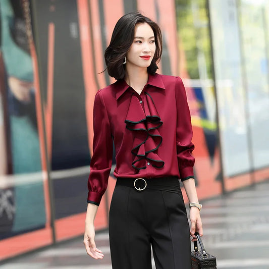 Blouse Satin Rouge