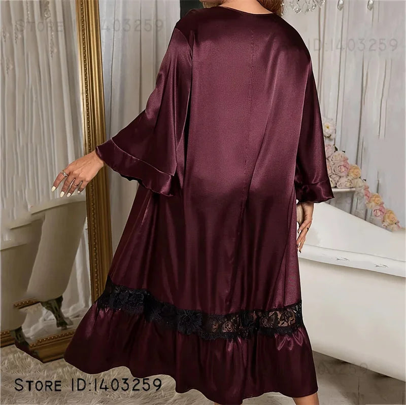 Chemise de Nuit en Satin Grande Taille