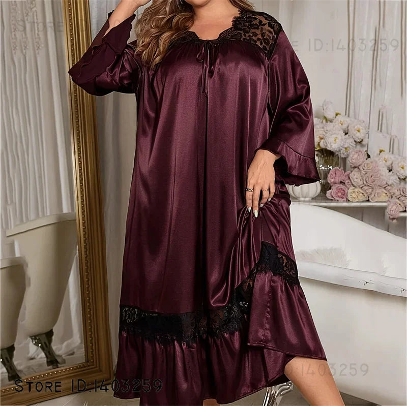Chemise de Nuit en Satin Grande Taille