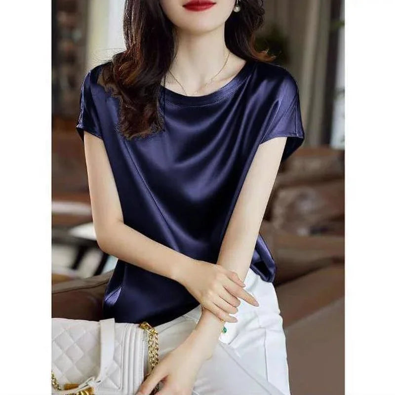 Blouse Satin Manche Courte
