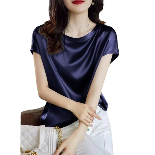 Blouse Satin Manche Courte