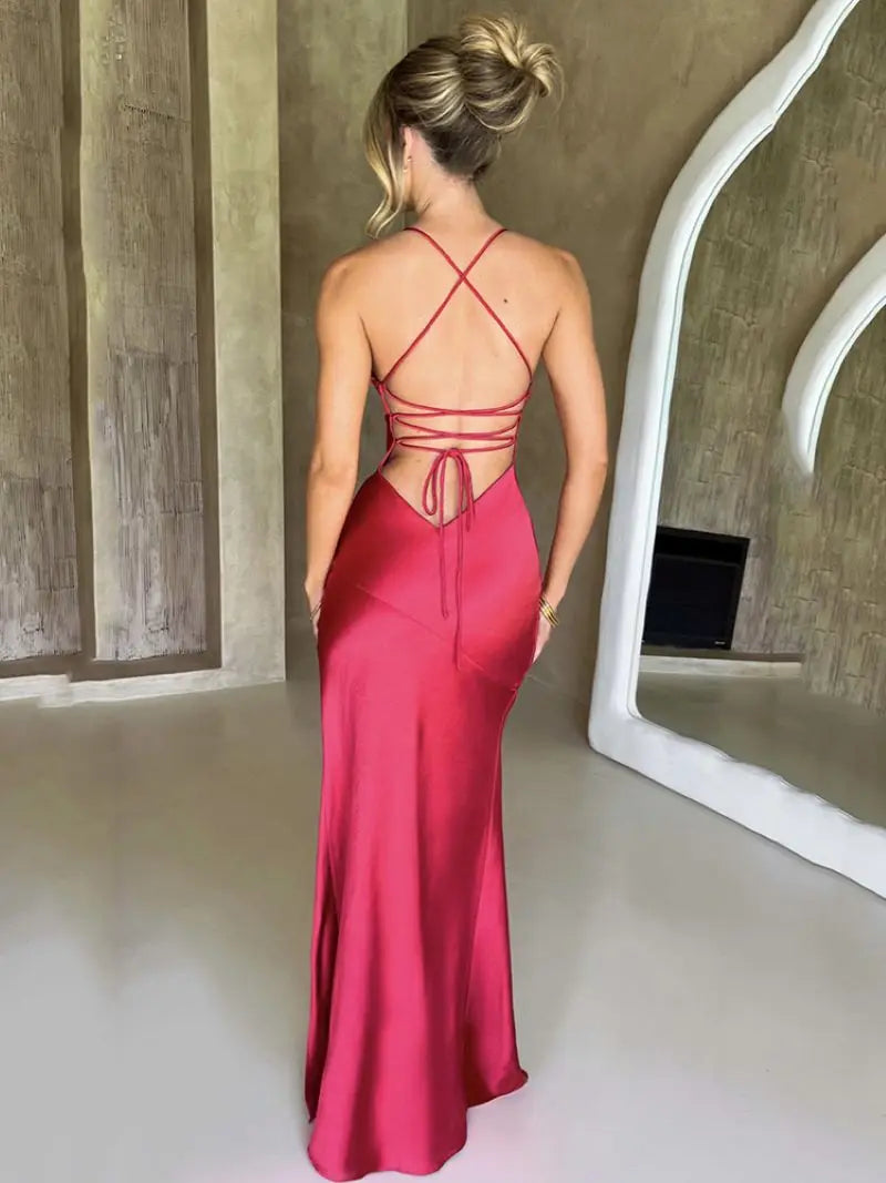 Robe en Satin Dos Nu
