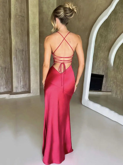Robe en Satin Dos Nu