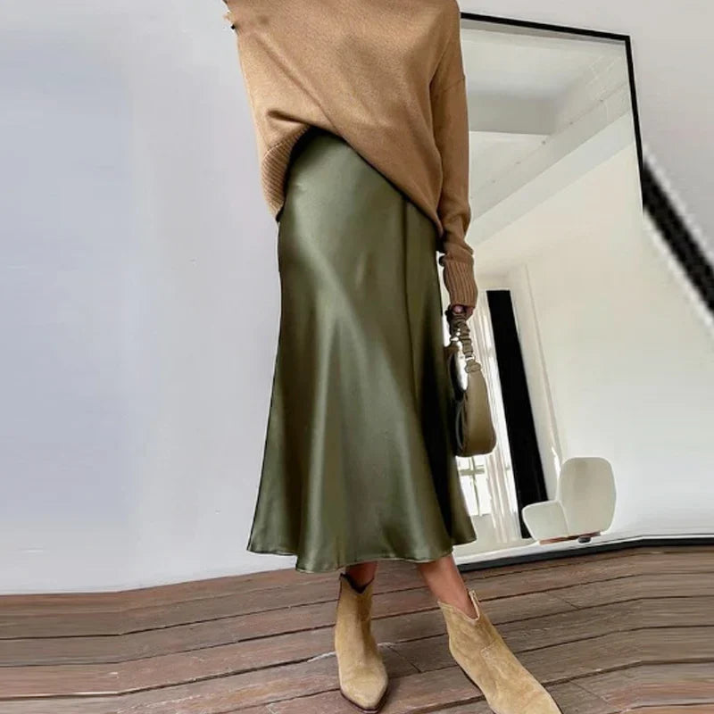 Jupe Satinée Longue