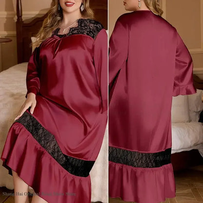 Chemise de Nuit en Satin Grande Taille