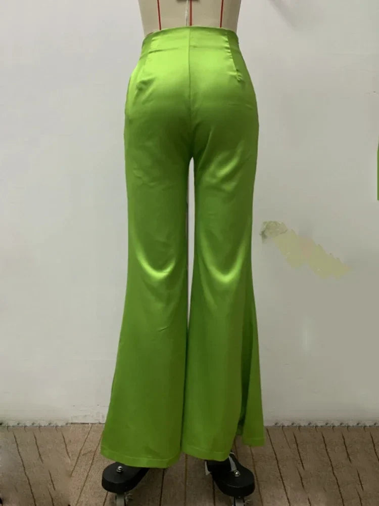 Pantalon Satin Vert
