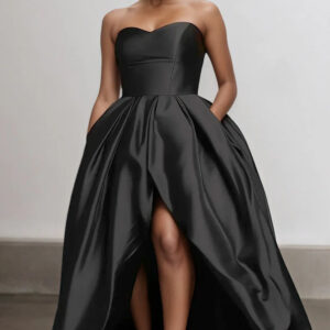 Robe en Satin Noir