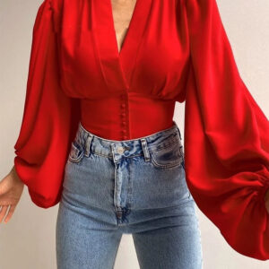 Chemise en Satin Rouge