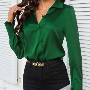 Chemise Verte en Satin