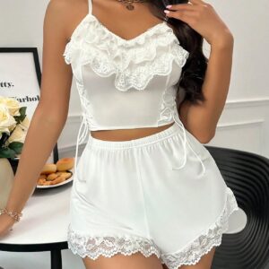 Pyjama Satin Blanc