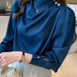 Turquoise Satin Blouse