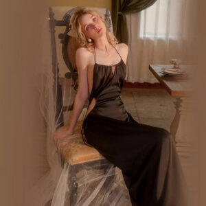 Nuisette en Satin Noir